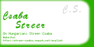 csaba streer business card